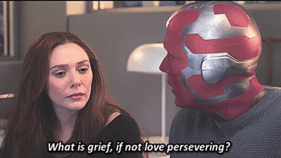 Woman And Man Looking At Each Other What Is Grief If Not Love Persevering GIF