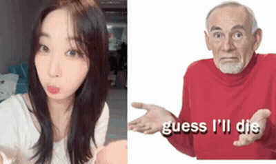 Woman And Man Saying Guess I'll Die GIF