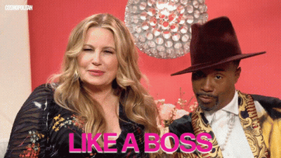 Woman And Man Standing Like A Boss GIF