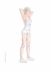 Woman Animated Jumping Squats GIF