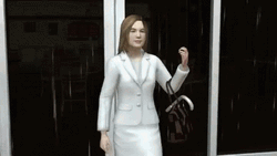 Woman Animation Taking Broken Umbrella GIF
