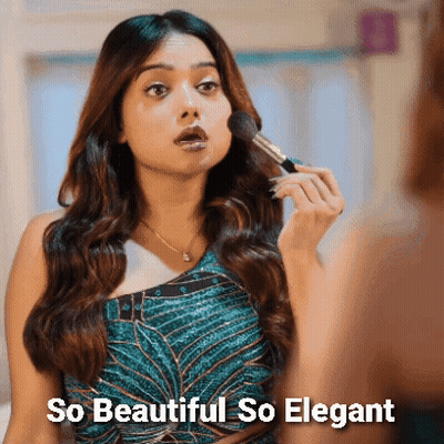 Woman Applying Makeup Saying So Beautiful So Elegant GIF