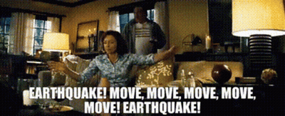 Woman Arms Outstretched Earthquake Move Move Move Move GIF