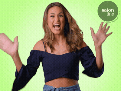 Woman Arms Outstretched Salon Line Logo GIF