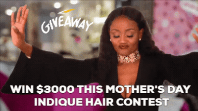 Woman Arms Outstretched Win $3000 Indicque Hair Contest GIF
