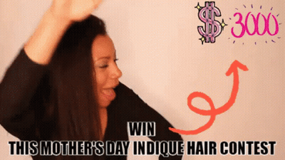 Woman Arms Up Win Mother's Day Indicque Hair Contest GIF