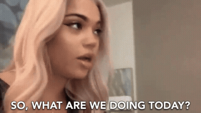 Woman Asking Another What Are We Doing Today GIF