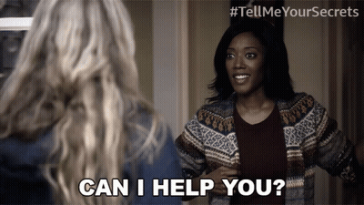 Woman Asking Can I Help You GIF