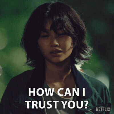 Woman Asking How Can I Trust You Netflix Ad GIF