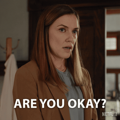 Woman Asking If She Is Okay With Netflix Logo GIF