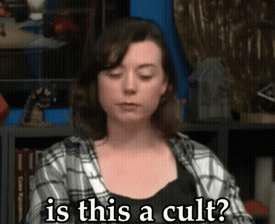 Woman Asking Is This A Cult GIF