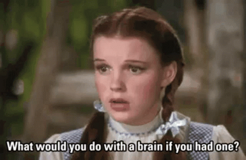 Woman Asking What Would You Do With A Brain If You Had One GIF