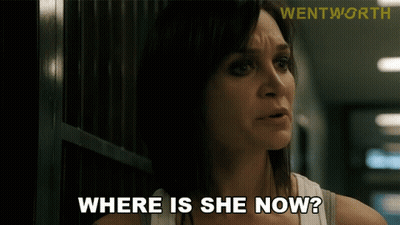 Woman Asking Where Is She In Front Of Wentworth Sign GIF