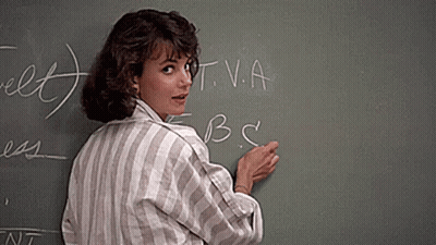 Woman At Chalkboard With T.V.A GIF