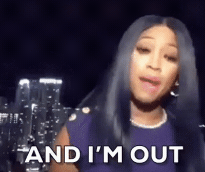 Woman At City Skyline Saying And I'm Out GIF