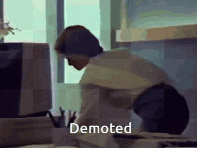 Woman At Computer Demoted GIF