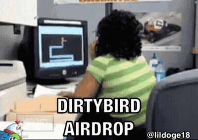 Woman At Computer Dirtybird Airdrop GIF