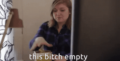 Woman At Computer Saying This Bitch Empty GIF