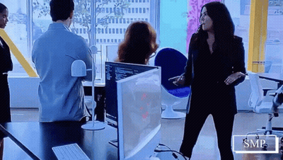 Woman At Computer With SMP GIF