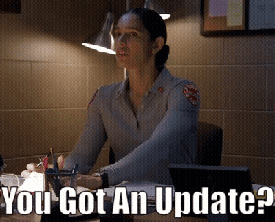 Woman At Desk Saying You Got An Update GIF
