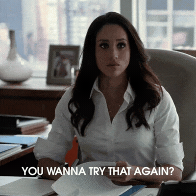 Woman At Desk Saying You Wanna Try That Again GIF