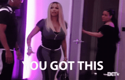 Woman at Door Saying You Got This