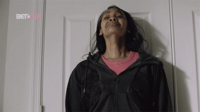 Woman At Door With Bet On Bottom Left GIF