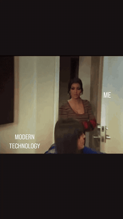 Woman At Door With Modern Technology GIF