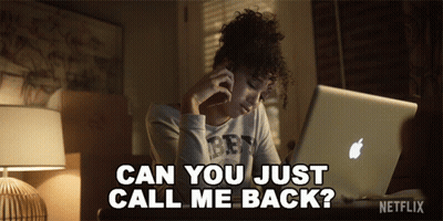 Woman At Laptop Saying Can You Just Call Me Back GIF