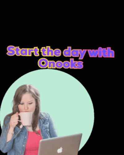 Woman At Laptop Start The Day With Onooks GIF