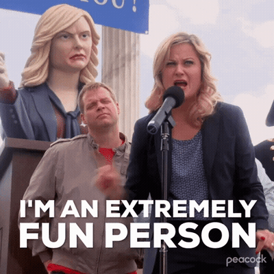 Woman At Microphone I'm An Extremely Fun Person GIF