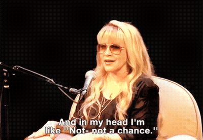 Woman At Microphone Saying And In My Head I'm Like Not A Chance GIF