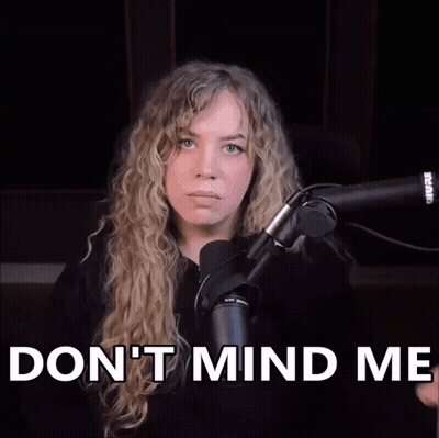 Woman At Microphone Saying Don't Mind Me GIF