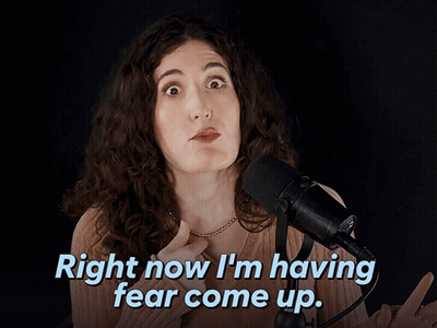 Woman At Microphone Saying Right Now I'm Having Fear GIF