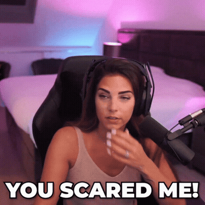 Woman At Microphone Saying You Scared Me GIF
