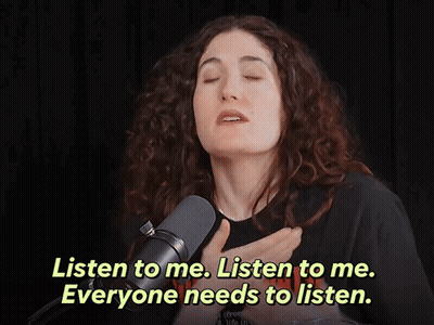 Woman At Microphone Says Listen To Me GIF