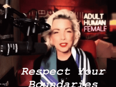 Woman At Microphone With Adult Human Female Sign GIF