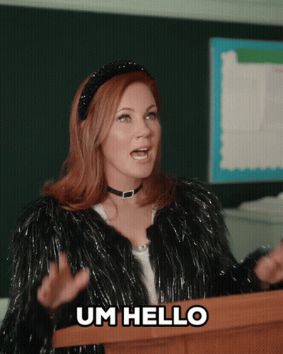 Woman At Podium Saying Um Hello GIF