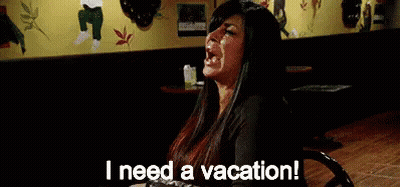 Woman At Restaurant Saying I Need A Vacation GIF
