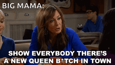Woman At Table Saying Big Mama GIF