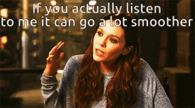 Woman At Table Saying If You Actually Listen To Me It Can Go A Lot Smoother GIF