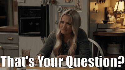 Woman At Table Saying That's Your Question GIF