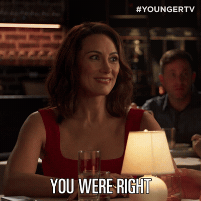 Woman At Table Saying You Were Right GIF