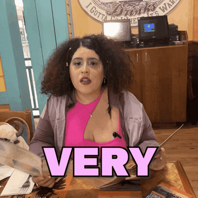 Woman at Table with Word Very