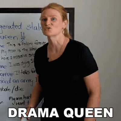 Woman At Whiteboard Saying Drama Queen GIF
