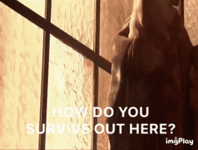 Woman At Window: How Do You Survive Out Here GIF