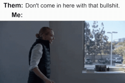Woman At Window Saying Them Don't Come In Here With That Bullshit GIF