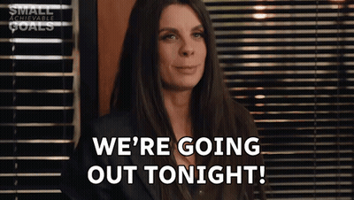 Woman At Window Saying We're Going Out Tonight GIF