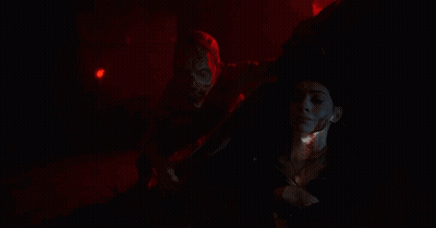 Woman Attacked By Monster In Dark GIF