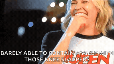 Woman Barely Able To Contain Myself Knee Slappers GIF